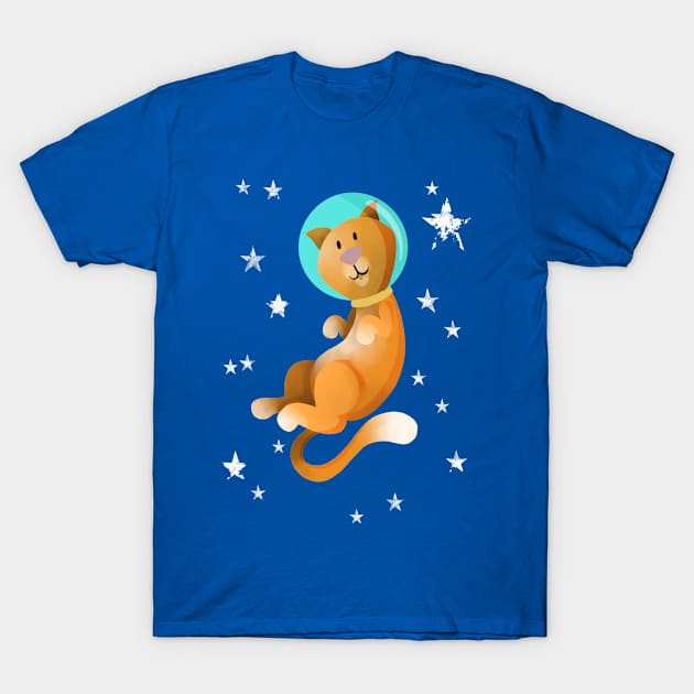 Kitty in Space T-Shirt by SisterSpyder923